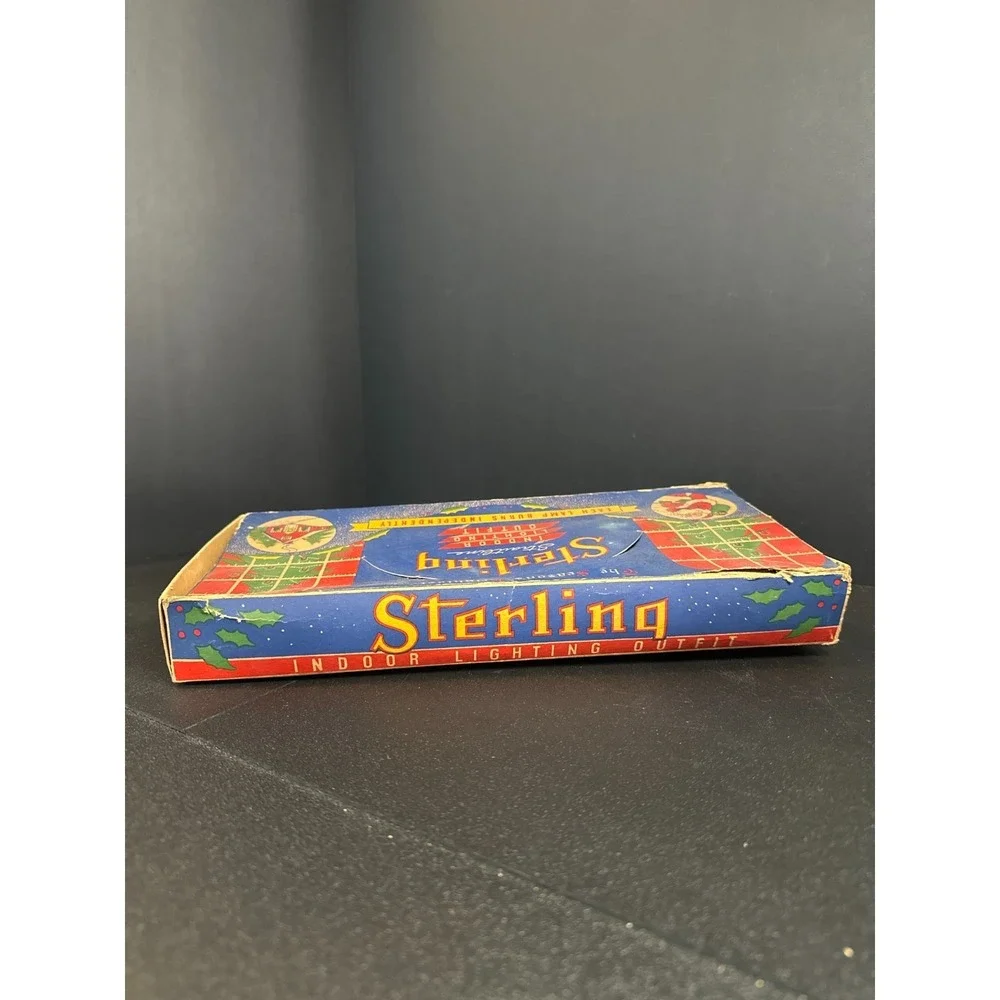 Vintage Sterling Straitline Christmas Lights GE‎ Mazda Bulbs w/ Box Works